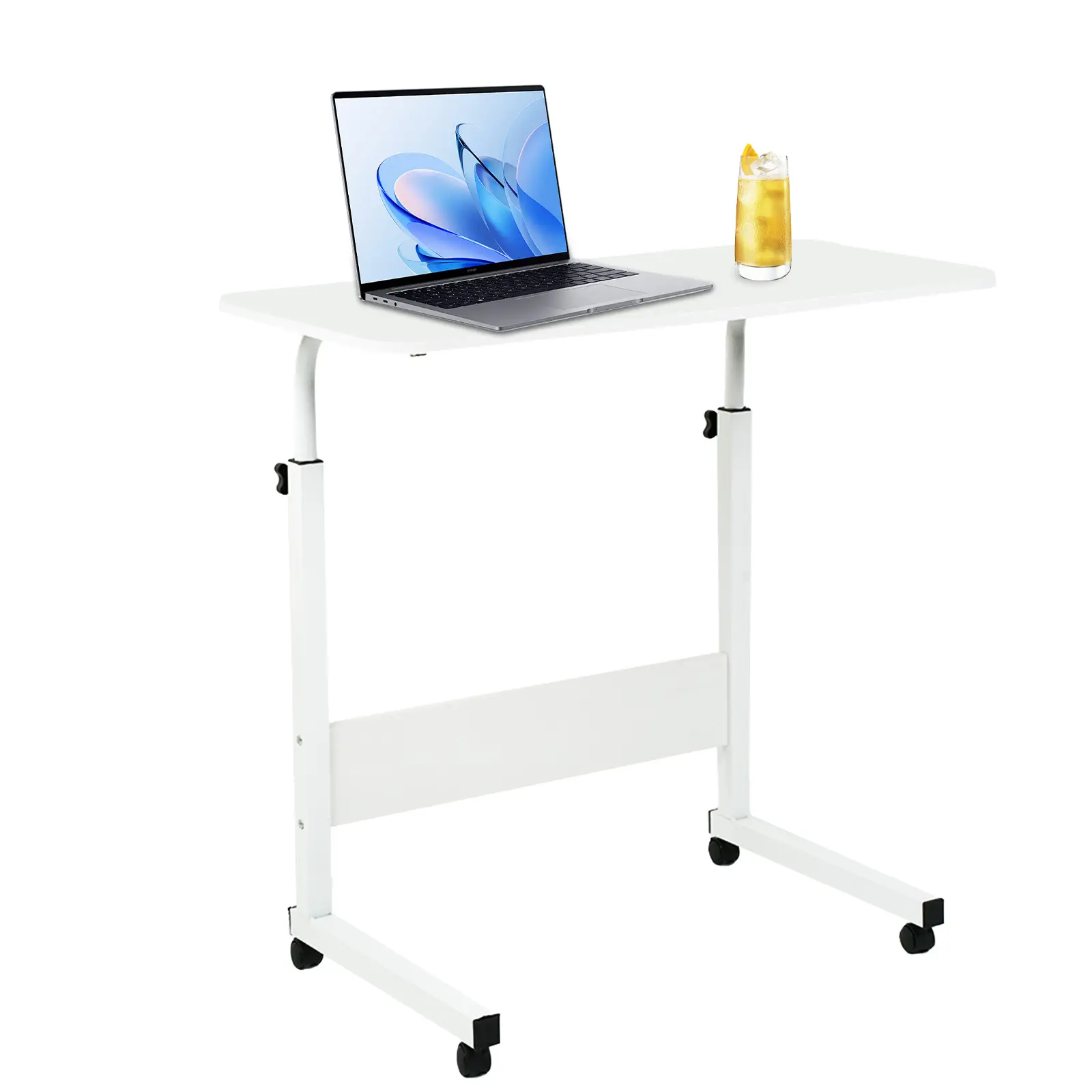 Mobile Standing Desk, Laptop Desk Height Adjustable, Rolling Standing Laptop Desk with Wheels, Ergonomic Sit-Stand Workstation, for Home Office