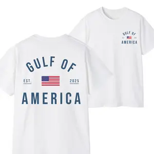 Gulf of America T-shirt – Patriotic Minimalist USA Flag Design for Independence Day – Double-Sided Graphic Tee for Men and Women, Golf dad Gifts