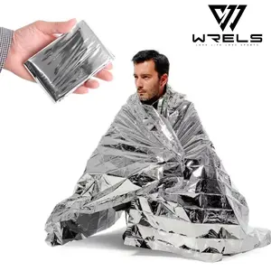 Reusable Emergency Blanket, Outdoor Insulated Waterproof Windproof Sunshade, Lightweight Foldable First Aid Camping Shawl, Emergency Survival Gear, Outdoor Survival Supplies