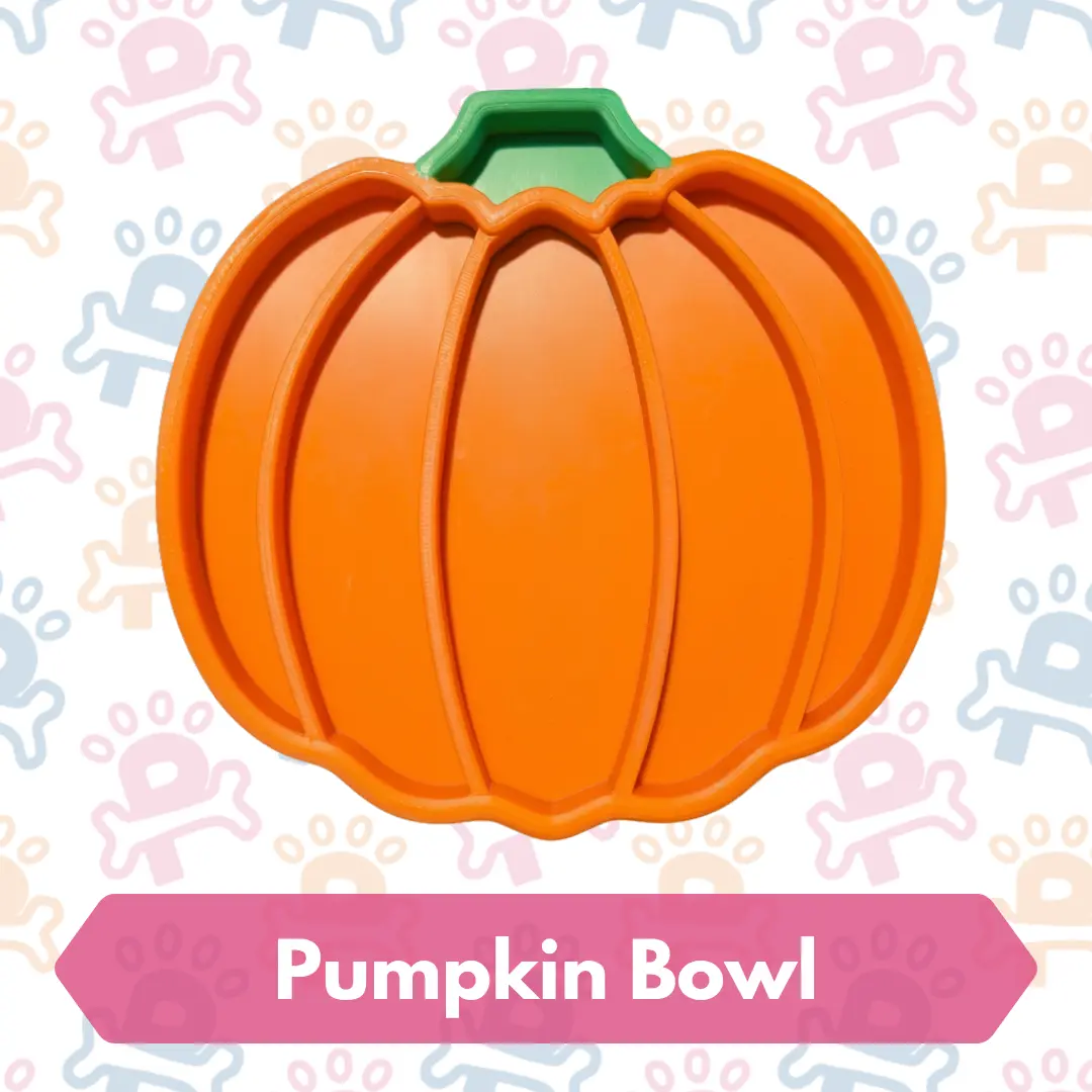 Pumpkin Slow Feeder Bowl for Cats and Dogs | Pet Feeding Bowl | Slow Feeder Enrichment