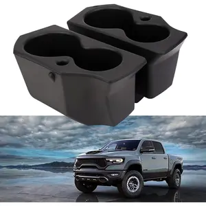Dual-layer memory foam door cup holders-snap-in 2009-21 Dodge Ram 1500/2500/3500/4500/5500 OE replacement (tool-installation)-anti-slip 360 ° grip for truck Cup trays