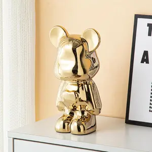 Ceramic piggy bank for kids and adults coin bank for girls and boys gold love bear decoration modern dcor hypebeast room dcor gifts for birthdays