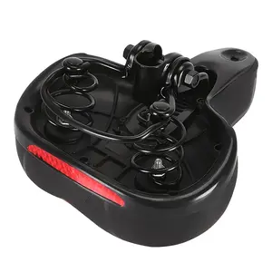 Ergonomic Gel Foam Bicycle Seat - Shock Absorption Waterproof Breathable Wide Bicycle Saddle with Reflective Strips Suitable for City Mountain Road Bikes, Unisex Adult Black