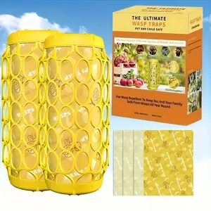2-Pk Wasp Traps, Bee Trap Catcher Outside, Yellow Jacket Trap Outdoor Hanging, Reusable Insects Traps Bee Catcher for Hornets