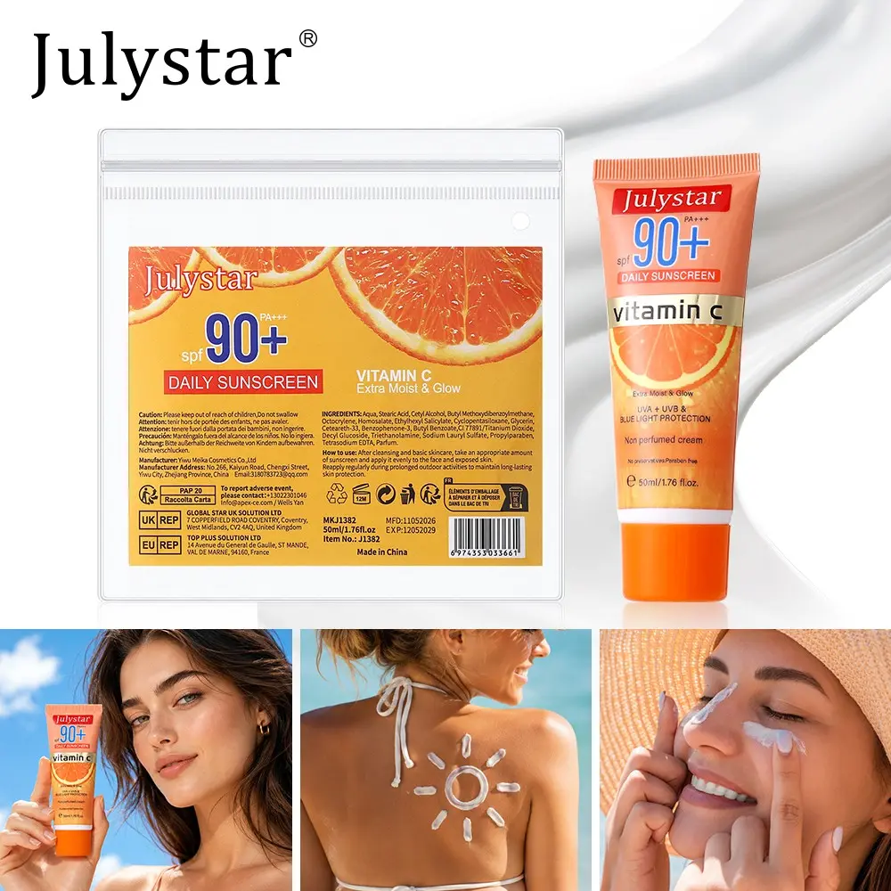 Vitamin C Brightening Sunscreen Primer, Lightweight Non-Greasy Moisturizing Base, Tinted Sunscreen for Daily Summer Use, 2026 New, Facial