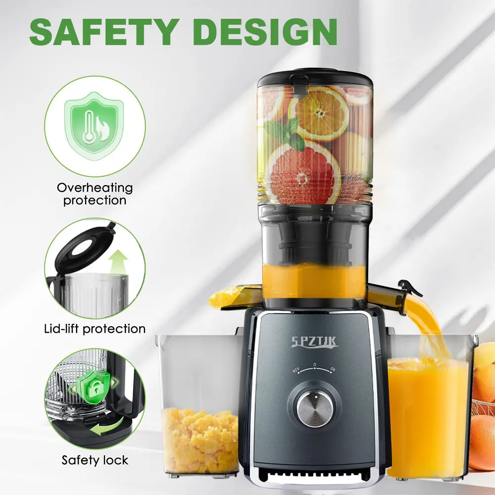 SPZTJK Cold Press Juicer with 5.3