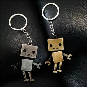 New Design Metal Big-Headed Robots Keychains Creative Car Keyrings Gifts Custom LOGO