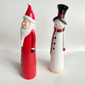 Vintage Resin Snowman Statue Decoration, Indoor Outdoor Holiday Ornament, Perfect for Christmas & More, Enhance Any Space Charm