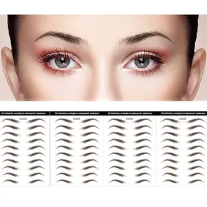 Brown 40 Pairs 4 PC 4D Eyebrow Transfers Stickers, Long Lasting Natural Waterproof Bionic Eyebrow Water Transfer Tattoo Eyebrow Sticker For Woman Man Makeup Tool(#ZX-008)