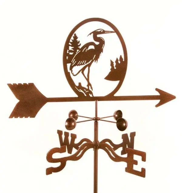 EZ Vane EZ1107-GR Heron Bird Weathervane, 14-Gauge Steel, 3 Protective Coatings, 70" H x 21" W x 9" L, Ewns Directional, Fade Prevention, with Garden Mount