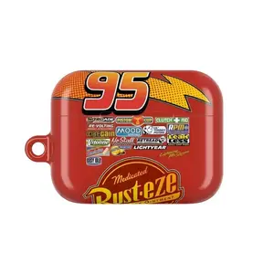 Racing Car 95 Lightning Red Soft Silicone Case for all Gen 1 2 3 4 & Pro 1 2, Aesthetic Air Pods Case Cover Protective