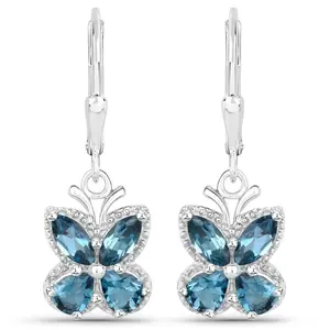 London Blue Topaz Butterfly Earrings