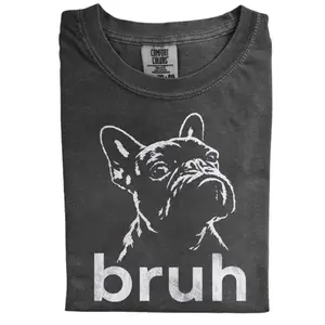 Funny French Bulldog Bruh Comfort Colors T-shirt, Vintage 90s Dog Meme Tee, Animal Lover Gift, Unisex Fit Design, Gift for Lover Dog