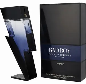 Bad Boy Cobalt Eau de Parfum 100ml 3.4 fl oz Men Fragrance Electric Blue Lightning Bottle Woody Aromatic Fresh Spicy Long Lasting Cologne Gift for Him