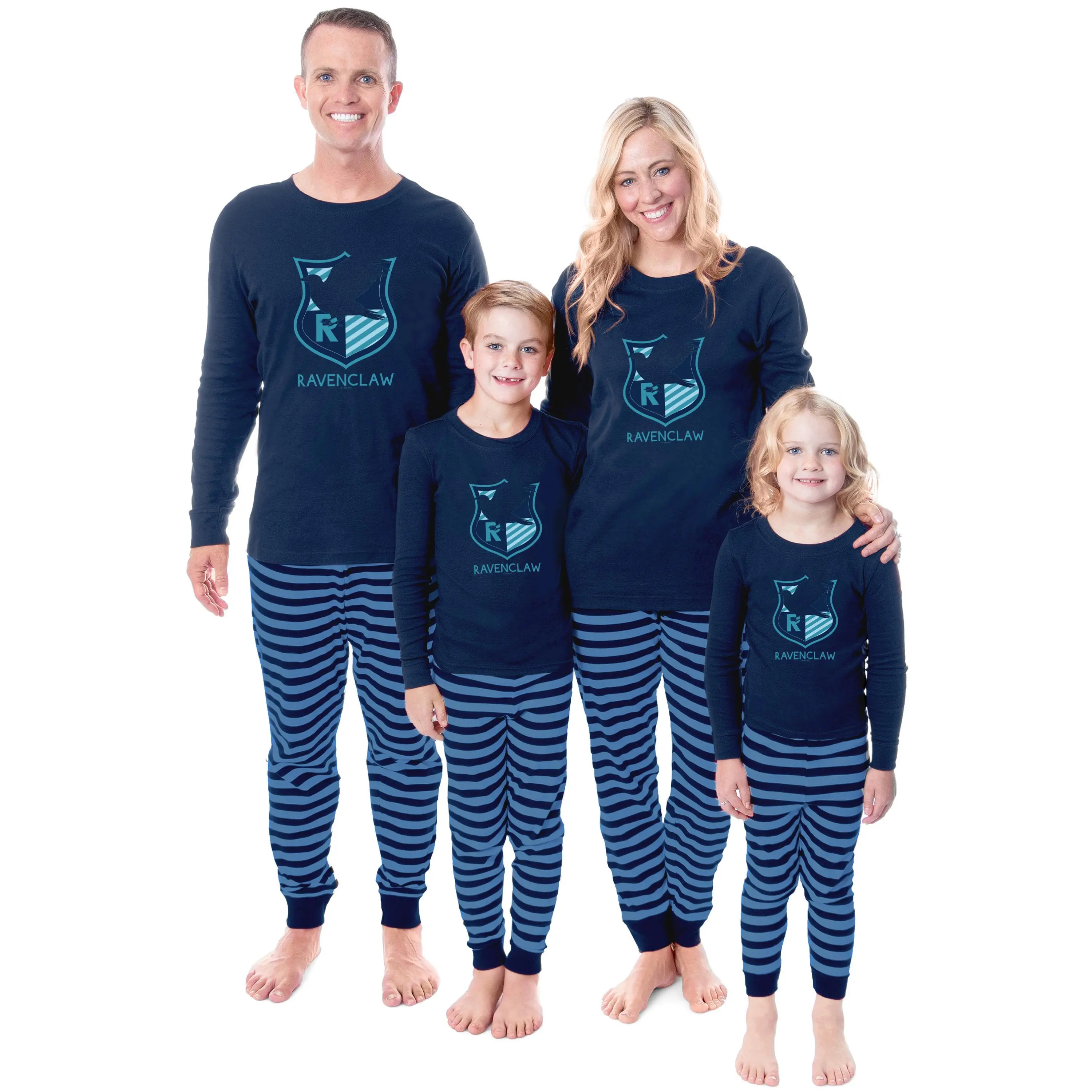 Kids' Harry Potter Hogwarts Houses Wizarding World Long Sleeve Sleep Pajama Set, Comic-Themed Everyday Clothes with Bottoms