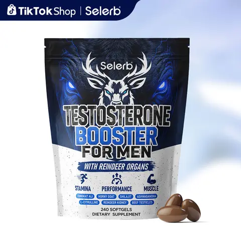 Selerb Testosterone Booster For Men With Reindeer Organs, 21-in-1 Complex with Shilajit, Tongkat Ali, Ashwagandha, Black Maca, Horny Goat Weed, Performance & Stamina Blend, Dietary Supplement, Strength & Muscle Support- 240 Softgels (80-Day Supply)