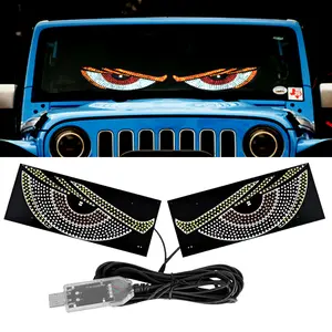 Customizable LED Devil Eyes for Cars – RGB Animated Logo Eyes with Multiple Patterns – Stylish Upgrade for Car Front Grille or Hood