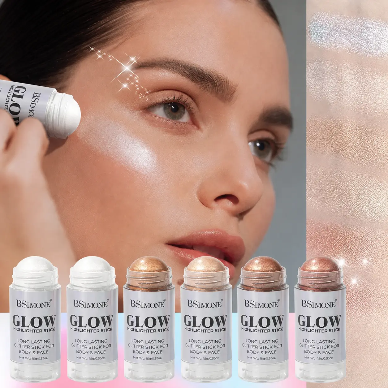 Roll-On Glitter Eyeshadow & Body Shimmer Gel - Chunky Holographic Liquid Formula for Face, Hair, Body, Long-Lasting Sparkle Makeup, Ideal Stocking Stuffers & Gifts for Sisters, Bridesmaids, Christmas, Birthdays