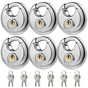 Disc Lock for Storage Unit 60mm, Stainless Steel Keyed Padlock with Keys, Outdoor Waterproof Storage Lock with Versatile Use for Locker, Shed, Gate, Fence