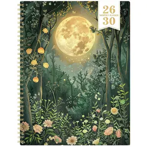 2026-2030 Monthly Planner/Calendar, Spiral Bound Planner, Moonflower Theme Cover Design, Yearly Planning, Monthly Tabs, 60-Month Calendar, 5.5x8.3 inches, 71 Sheets/142 Pages Thick Paper, Elastic Cover