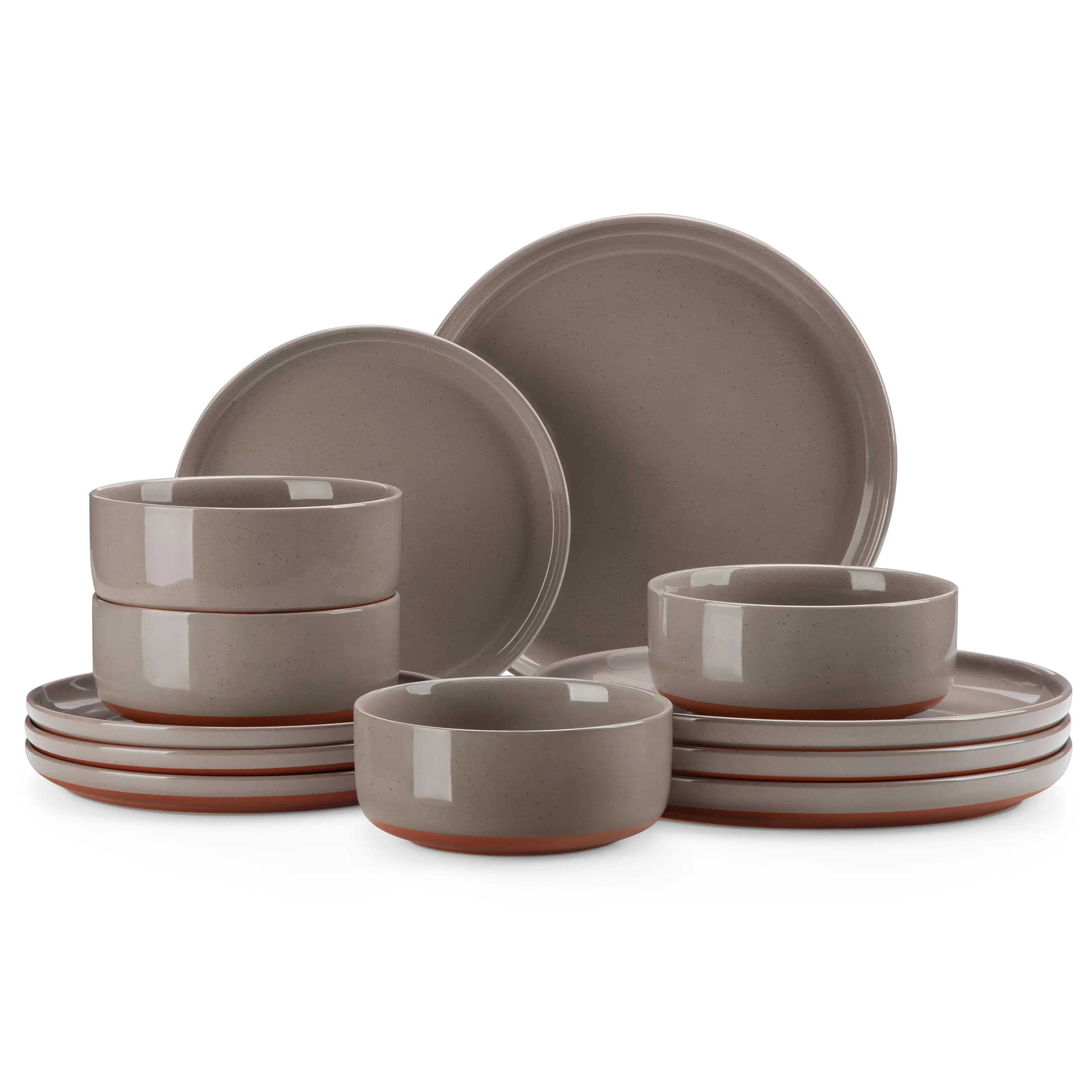 MALACASA Dinnerware Sets, 12/16/18/24 Pieces Modern Ceramic Plates and Bowls Set for 4/6/8 Kitchen Dinner Set Stoneware Tableware Set Microwave and Di