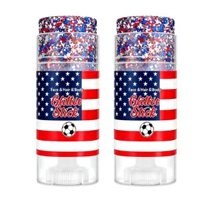 Red White Blue Patriotic Self-Adhesive Glitter Stick, Waterproof Long-Lasting Body Shimmer Makeup for 4th of July, Parties, Sports & Holiday Gifting