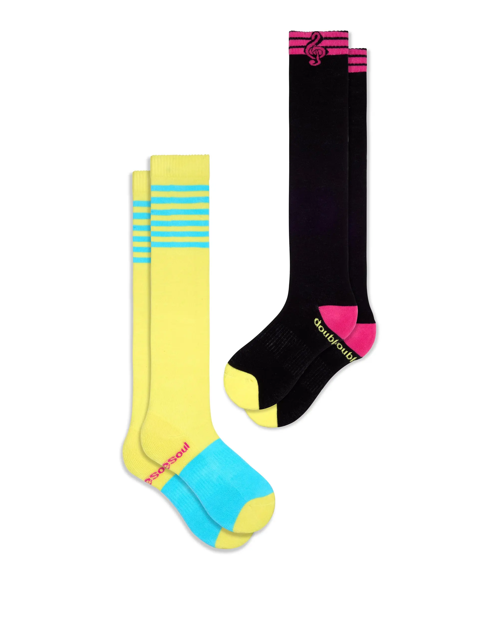 Sav Hudson Ultrahigh Sock 2 Pack Mixed - Organic Cotton Seamless Double Cushioned Breathable Knee High Socks Ribbed Cuff Design Comfort Fit As Seen On Shark Tank Everyday Outfits Soft Comfy socks For Men And Women