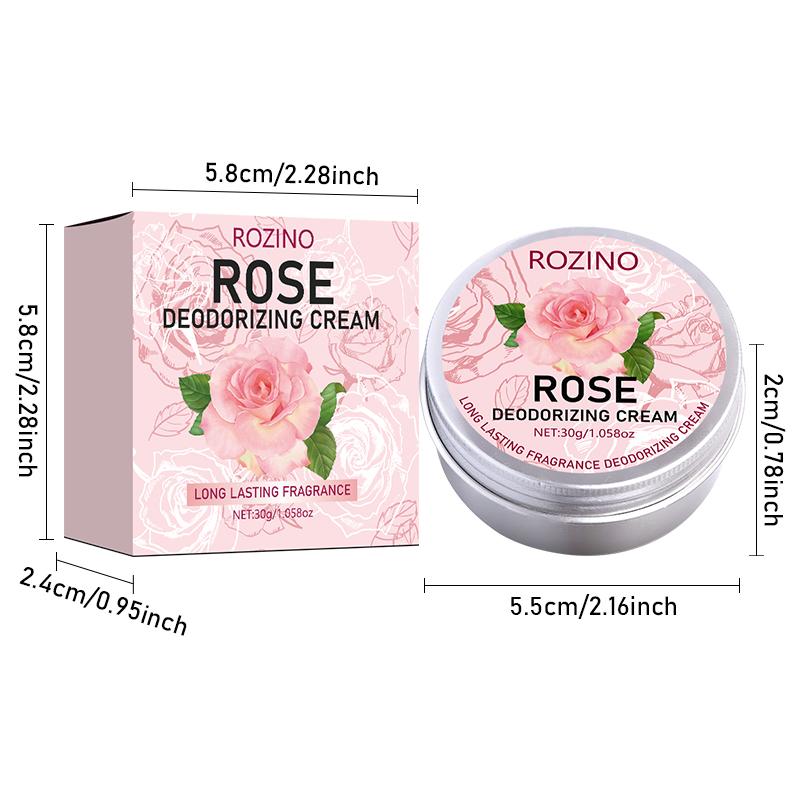 Rozino Natural Rose Deodorant 30g, Gentle Underarm Care, Smooth Cream Formula