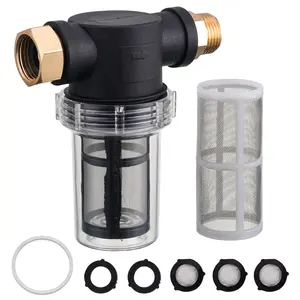 JOEJET Garden Hose Filter, Sediment Filter Attachment for Pressure Washer Inlet Water, Inline Water Filter for Garden Hose with 40 Mesh and 100 Mesh Screen, 2 Pack O-Ring, ChristmasGift