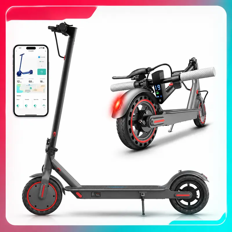 SummerWins Unisex Modern Casual App Controlled Commuter Electric Scooter - 350W Motor, 19 MPH Max Speed, 12 mi Range, 8.5'' Honeycomb Solid Tires, 20° Hill Climbing, Adjustable Speed, Foldable, Dual Brakes, Alloy Body, Waterproof IP65 (Father's Day Gift)