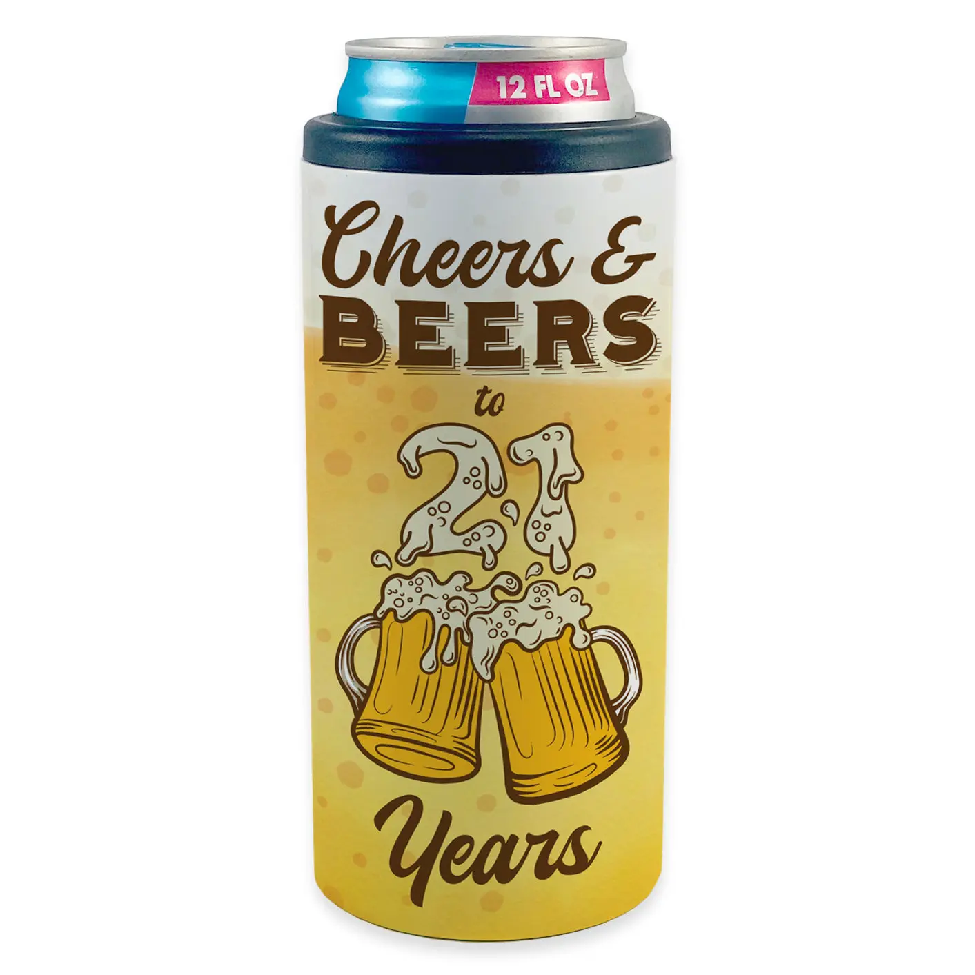 Birthday Collection (Cheers and Beers to 21) 12 Oz Slim Can Cooler