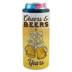 Birthday Collection (Cheers and Beers to 21) 12 Oz Slim Can Cooler