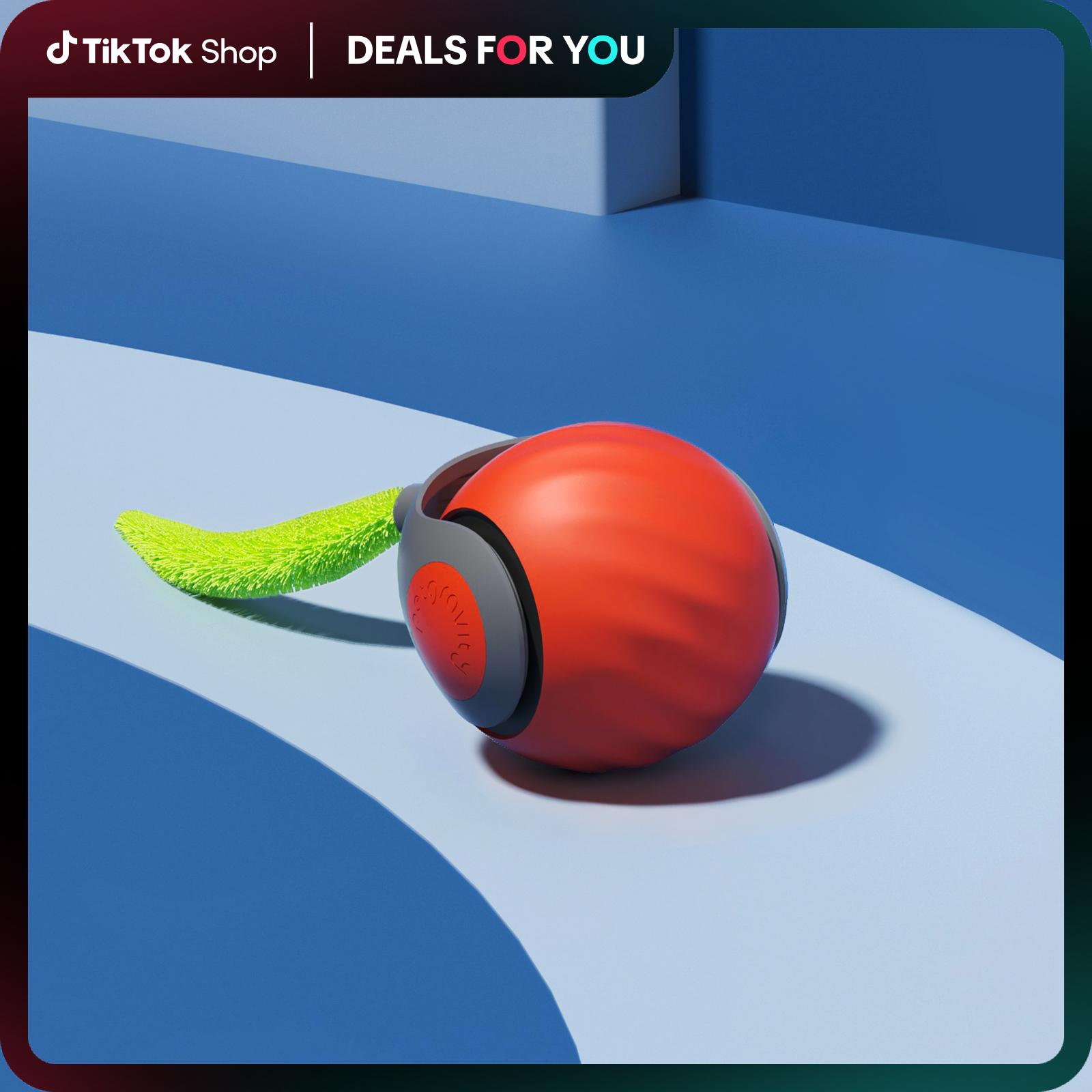 TikTokShopSpringGlowUp, Petgravity Speedy Sprint Ball Toy for Cat, Rolling Ball for Cat, Type-C Rechargeable Interactive