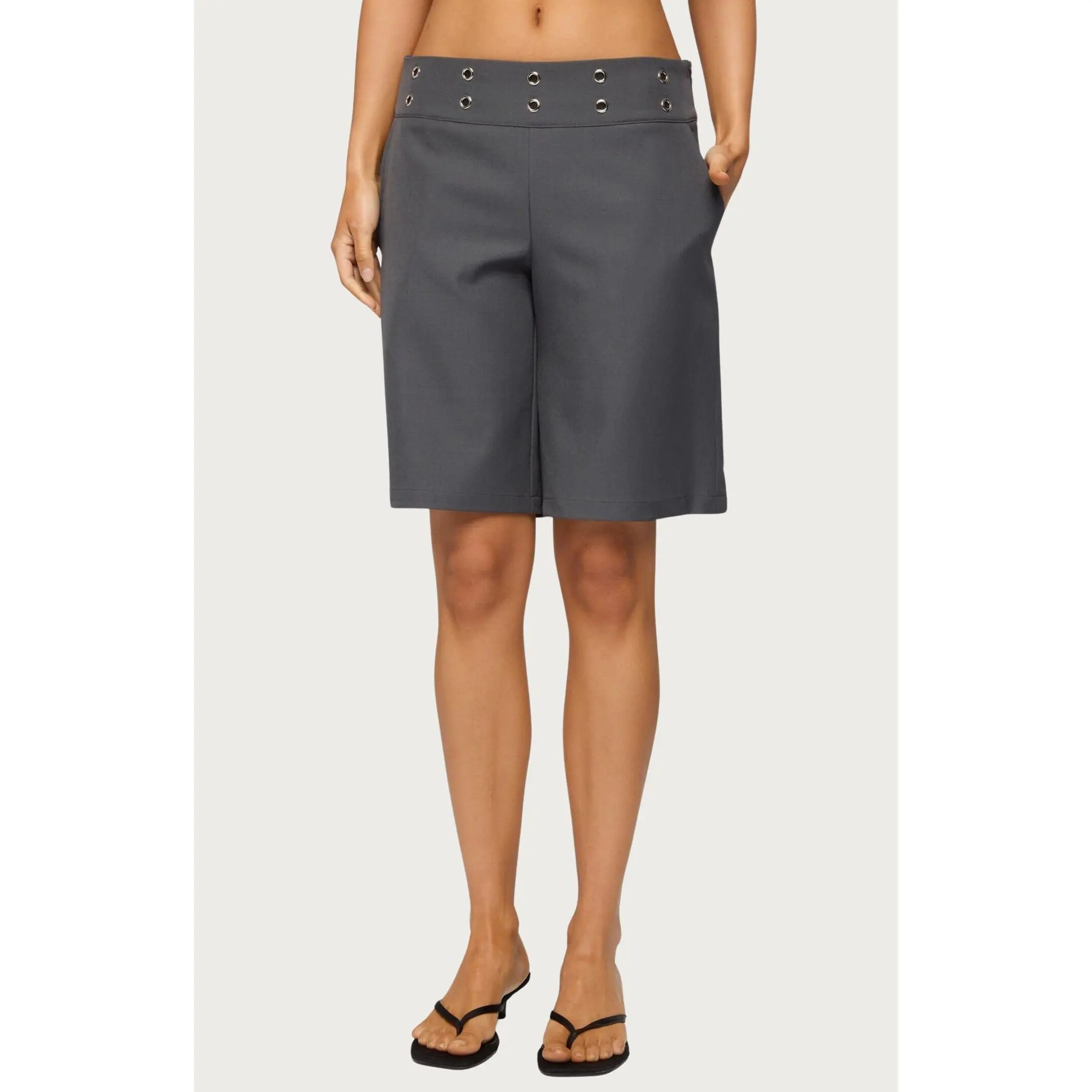 Edikted Women's Grommet Low Rise Bermuda Shorts