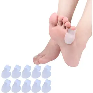 5 Pairs Pinky Toe Cushion Splint, Little Toe Separators, Little Toe Straightener with Loop, for Men Women Walking, Running, Prevent Blisters, Corn, Pain Relief