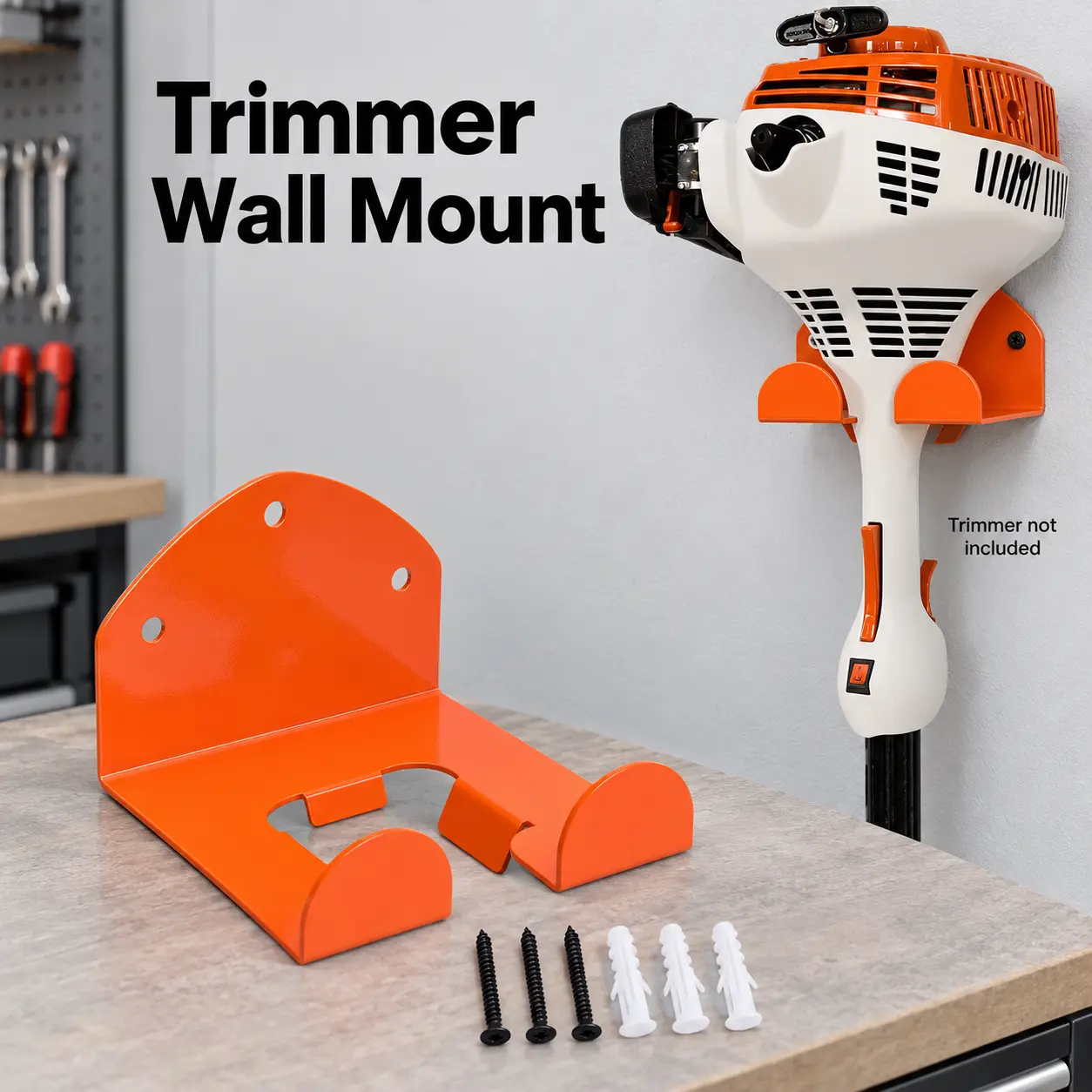 Heavy steel weeder wall brackets, metal garage tool storage cabinets, garden tool racks, compatible with lawn mowers and hedge trimmers, garden tool organizers, yard tool racks