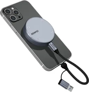 BENFEI 10Gbps Magnetic M.2 NVME SSD Enclosure Supports 10s Power Loss Protection, MagSafe for iPhone 15 Max ProRes, Aluminum Case