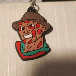 Freddy Krueger Keychain - Iconic Horror Character with Brown Hat and Red Scarf - Perfect for Fans and Collectors