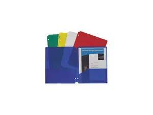 C-Line Two-Pocket Heavyweight Poly Portfolio Folder 3-Hole Punch Letter Asst 10/PK 32930