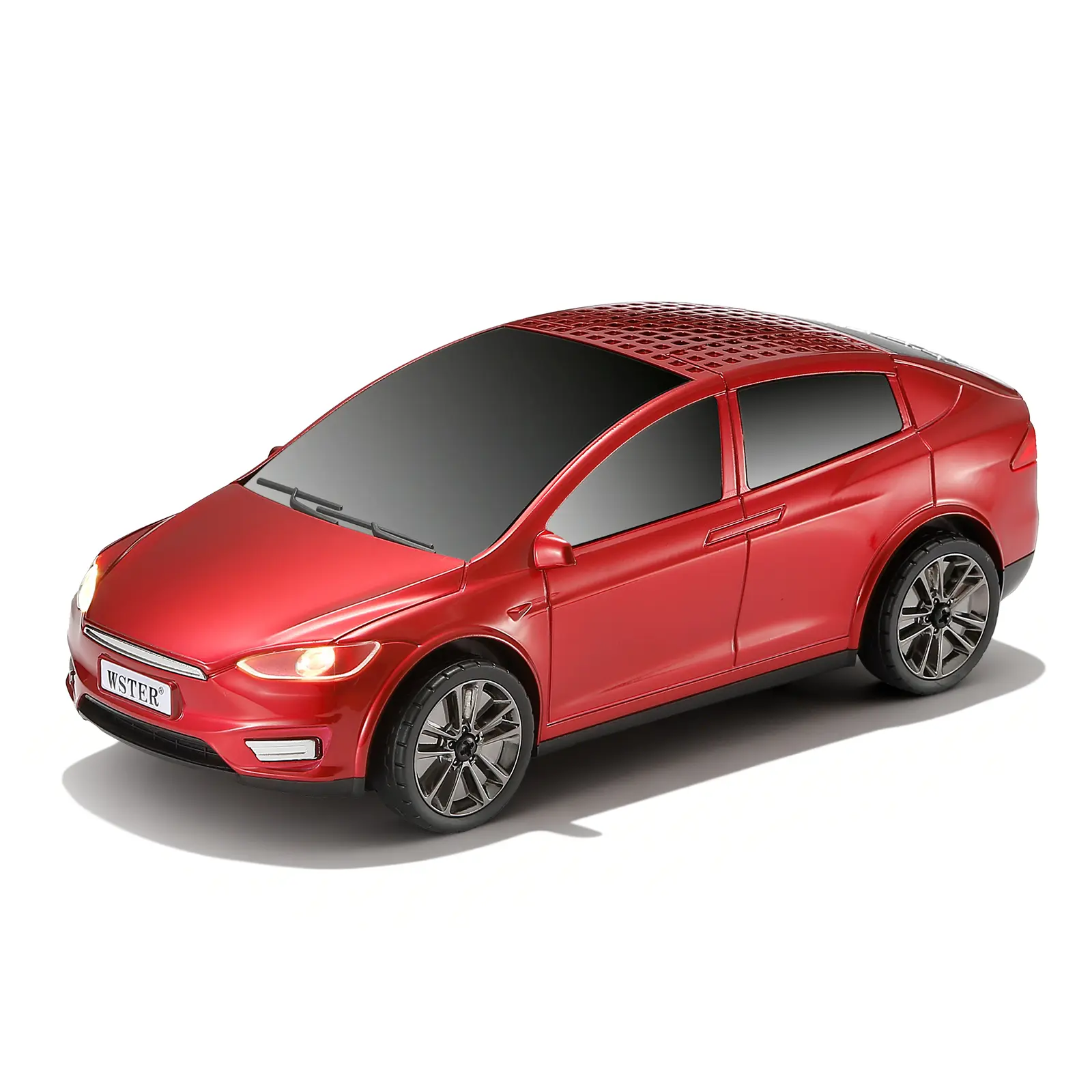 WSTER Model X Style Portable Wireless Speaker SUV Model Toy Bluetooth Car Audio FM Radio LED Lights Deep Bass USB Type C Aesthetic Desktop Tech Accessory For Tesla Fans Teen Boys #TikTokShopBackToSchool