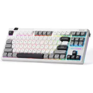 Redragon K729 PRO 80% Wireless Gasket RGB Gaming Keyboard, 3-Mode TKL Mechanical Keyboard w/Knob Control, Mix-Color PBT Keycaps, Hot-Swap South-Facing Socket & 5-Layer Dampener, Custom Silent Switch