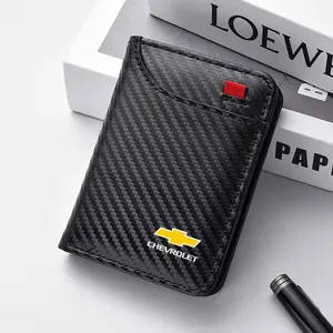 Carbon Fibre Wallet Car Driver License Case Credit Card Holder For Chevrolet Onix Cruze Silverado Impala Equinox Malibu Tahoe Cobalt Camaro Trax