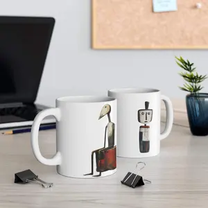 AI Robot Ceramic Coffee Mug 11oz Drinkware Customized Tumbler Cup Drink Washable Reuse Reusable