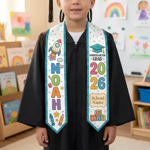 Custom Name Kid Graduation Stole,Grad Gift for Kids,Class of 2026 Kindergarten Stole,Kids Graduation Sash,Preschool Graduation Stole