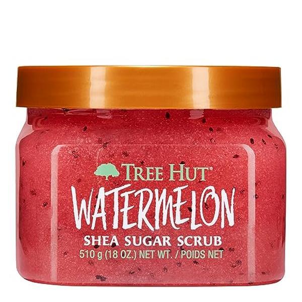 Tree Hut Watermelon Shea Sugar Scrub, Exfoliating, Hydrating & Moisturizing Body Scrub with Shea Butter & Nourishing Essential Oils, Smooth & Soften Skin, 18 oz