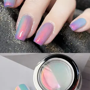 Aurora Color Changing Nail Powder, Neon DIY Nail Art Decor, Ice Glitter, Optical Illusion Nail Powder, 0.3g Piece, Manicure Supplies