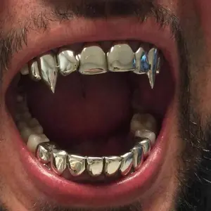 1 Set Classic Vamp-Punk Six-Tooth Smooth Fang Grillz