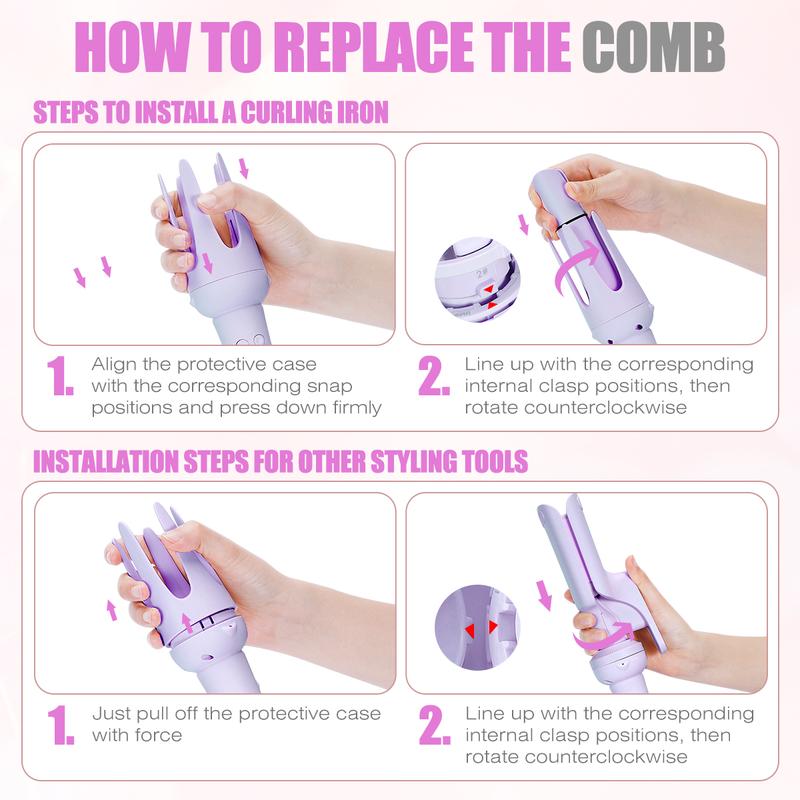 5 in 1 Curling Iron Hair,self curling iron - Beach Waves Curling Wand, Flat Iron Hair Straightener,Ionic Deep Waver Hair Curler Tool, Women Gifts,TikTokShopBlackFriday