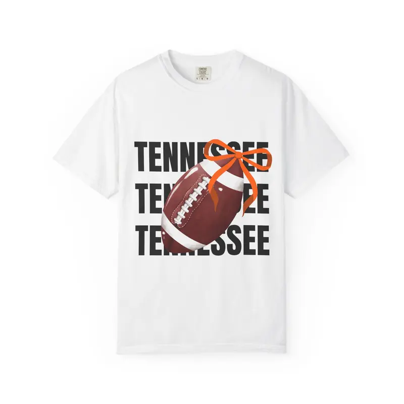 Comfort Colors Tennessee Football T-Shirt - Unisex Garment-Dyed Tee for Game Day, Tailgating, Sports Fans, Casual Wear