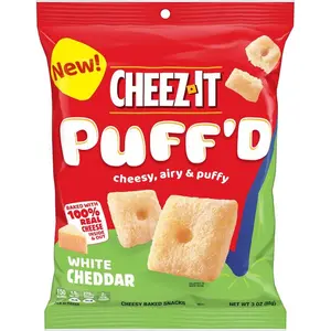 Cheese It Puff White Cheddar  3 oz Bagged Cheddar Crackers, Pack of 6